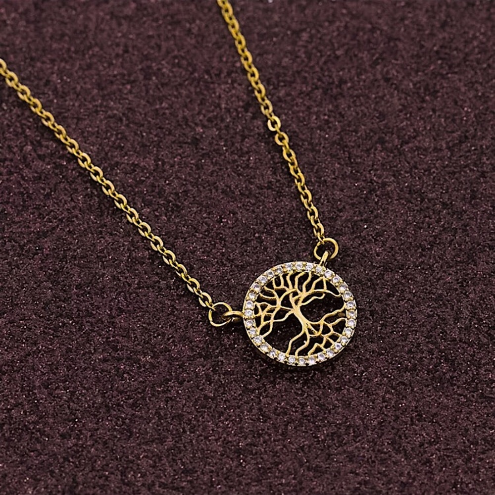 ⚜️𝟯𝟬%𝗢𝗙𝗙 𝗯𝘂𝗻𝗱𝗹𝗲𝘀 𝟯+⚜️ NEW CZ Tree of Life Charm Classic Necklace - Picture 9 of 12